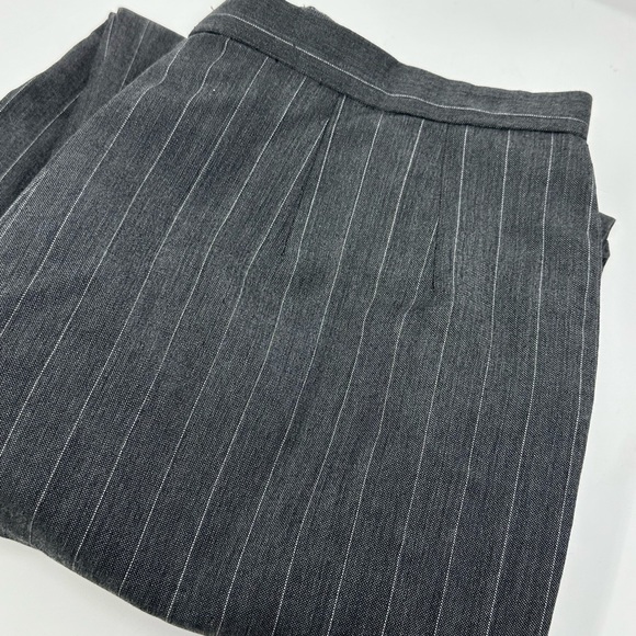 Vintage Giorgio Armani Le Collezioni Sz 14 Pinstriped Pants Wool Blend Gray U2 - Picture 3 of 5